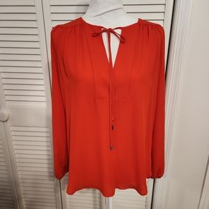 7th Avenue Design Studio New York & Company Bohemian Style Hi-Low Blouse Size Sm